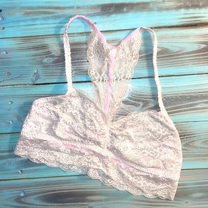 Pink LACE HALTER BRALETTE